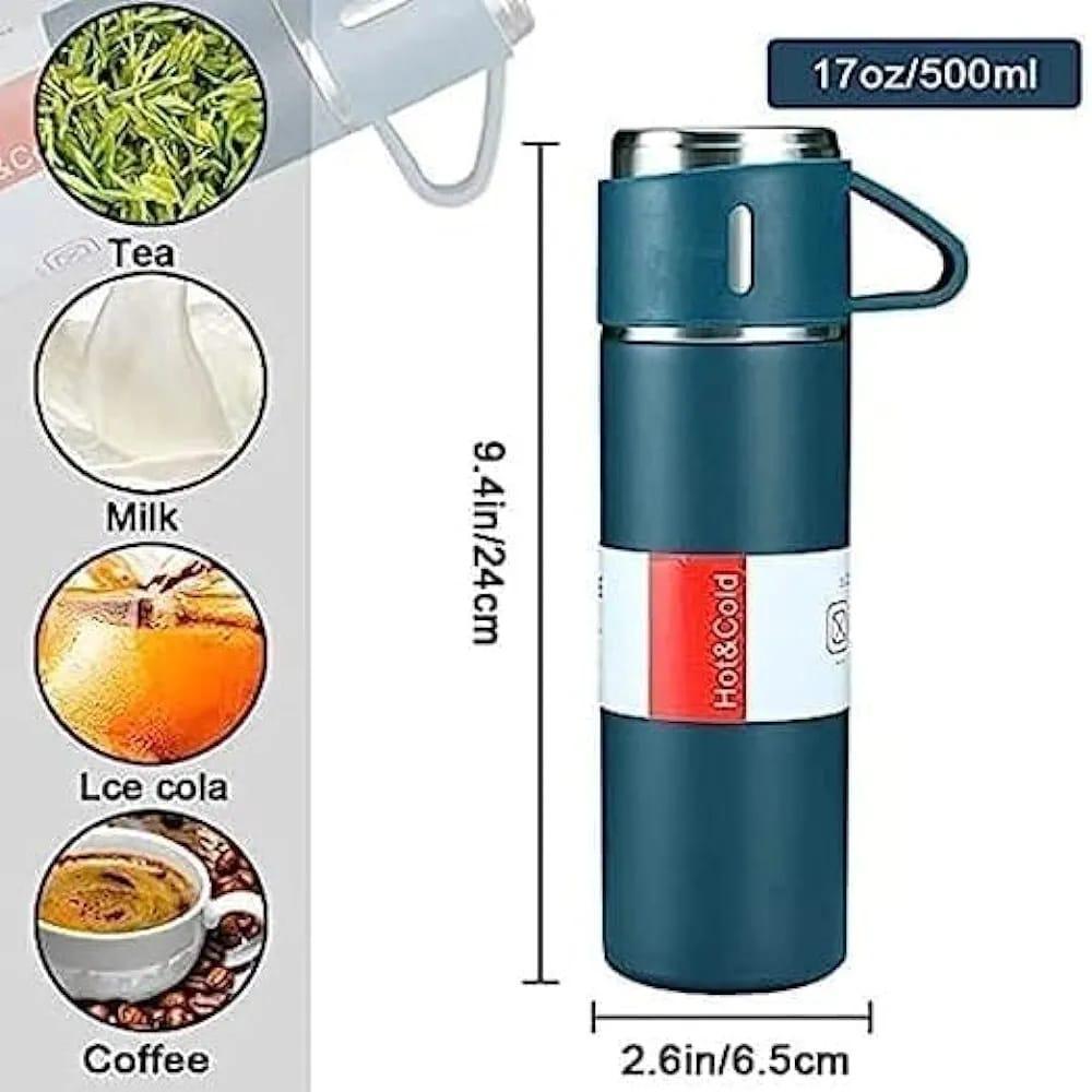 1 Cup Vaccume Insulated Water Bottle | New Creative Gift Box Set Vacuum Cup Set 500ml 304 Stainless Steel Thermos
