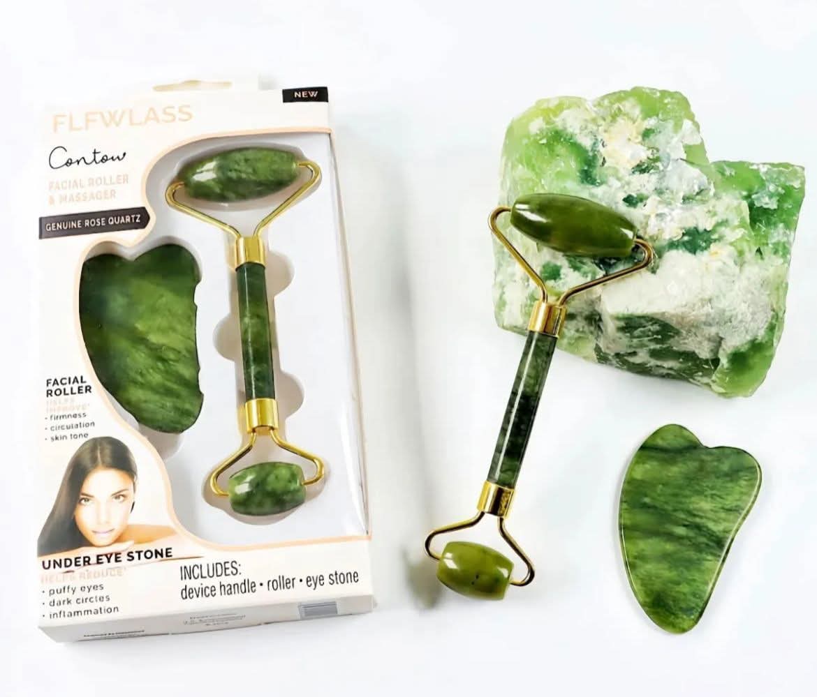 Jade Roller Facial Massager | Manual | With G...