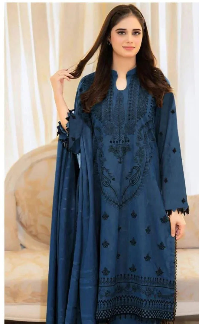 Women's Dhanak 3-Piece Suit | Unstitched