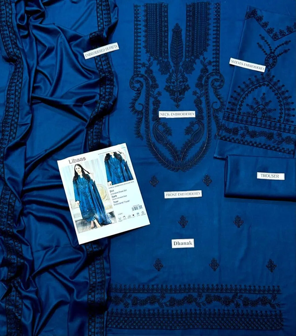 Women's Dhanak 3-Piece Suit | Unstitched