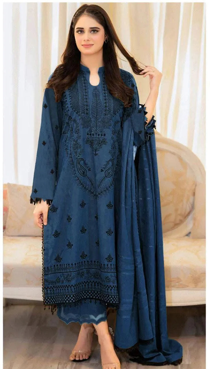 Women's Dhanak 3-Piece Suit | Unstitched