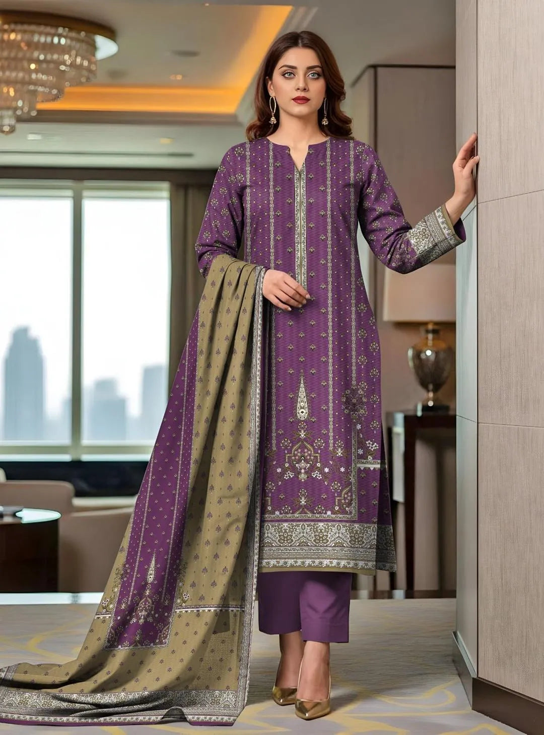 Women's Lawn 3-Piece Suit | Unstitched