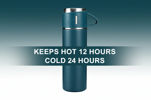 1 Cup Vaccume Insulated Water Bottle | New Creative Gift Box Set Vacuum Cup Set 500ml 304 Stainless Steel Thermos